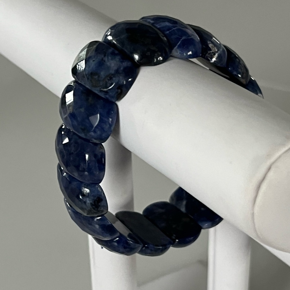 Natural Sodalite Bracelet | Dark Blue View 5